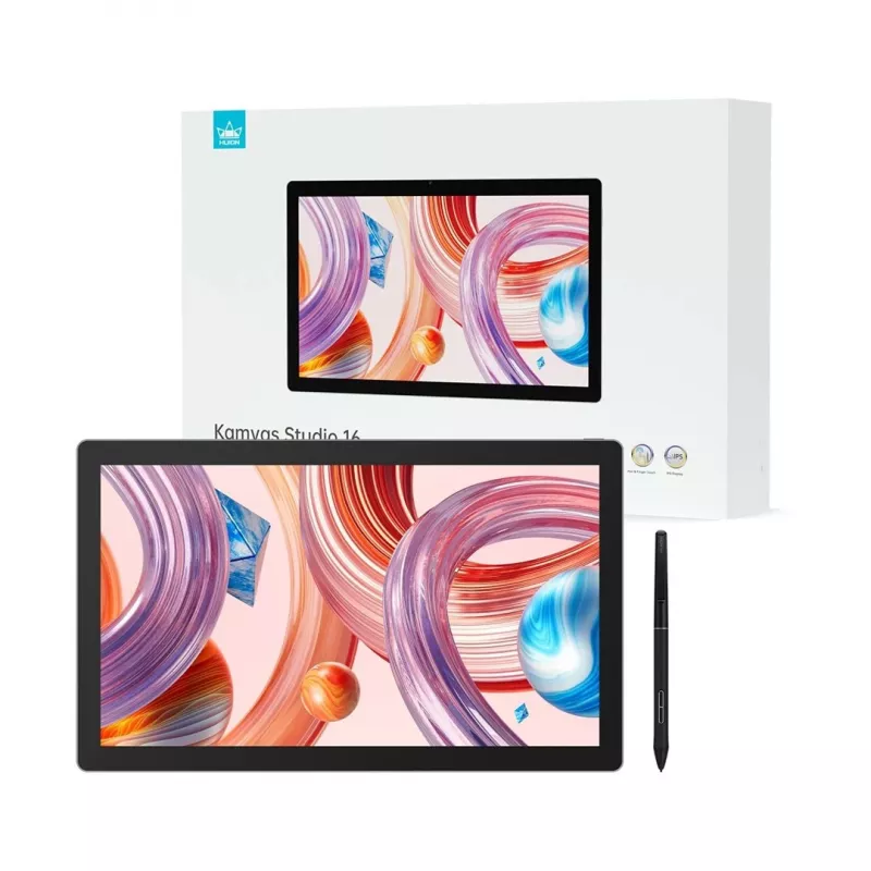 Grafinė planšetė Huion Kamvas Studio 16 KS1601 15,8 colio Quad HD IPS ekranas 2560×1440, 16 GB RAM, 512 GB SSD, Wi‑Fi 6, baterija 58 Wh
