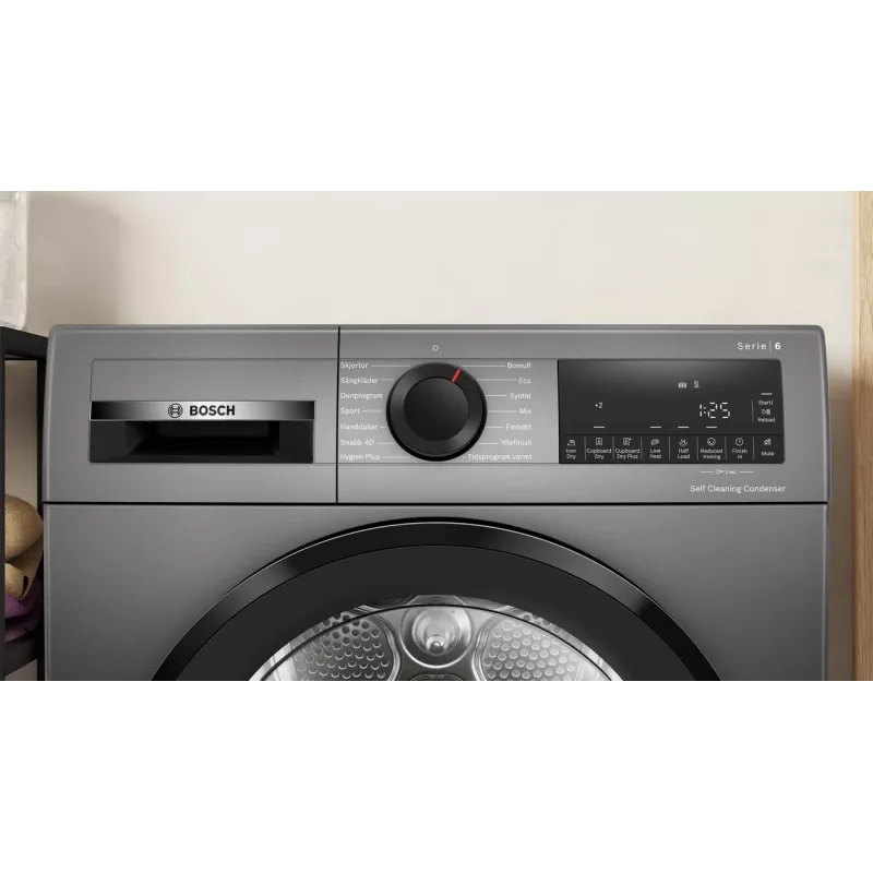Bosch WQG245DXSN Šilumos siurblio džiovintuvas 9 kg