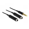 Garso kabelis DeLOCK 65575 0,25 m 3,5 mm 2 x 3,5 mm Juodas