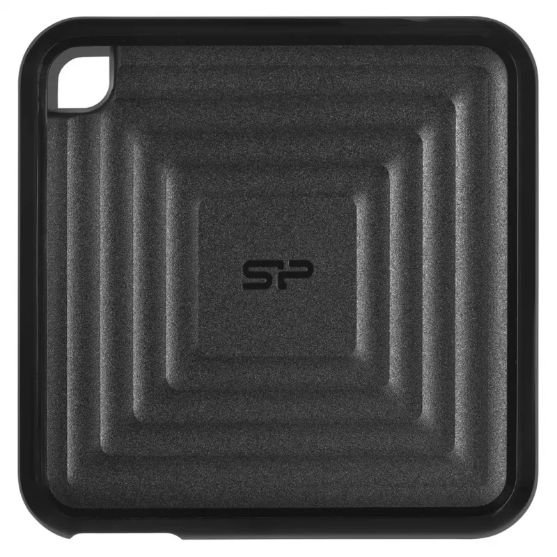 Išorinis SSD diskas Silicon Power 512 GB nešiojamas USB Type-C 3.2 Gen 2 PC60, 540/500 MB/s, 256 bitų AES, atsparus smūgiams, juodas