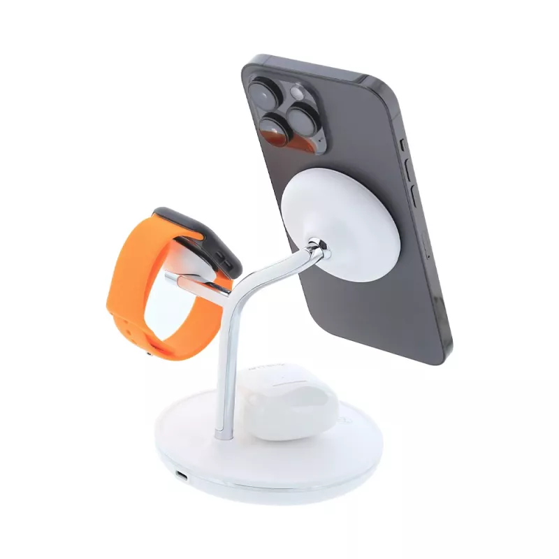 Belaidis stalinis įkroviklis Tellur TLL151391 3in1 MagSafe greitasis įkrovimas telefonui, laikrodžiui ir ausinėms