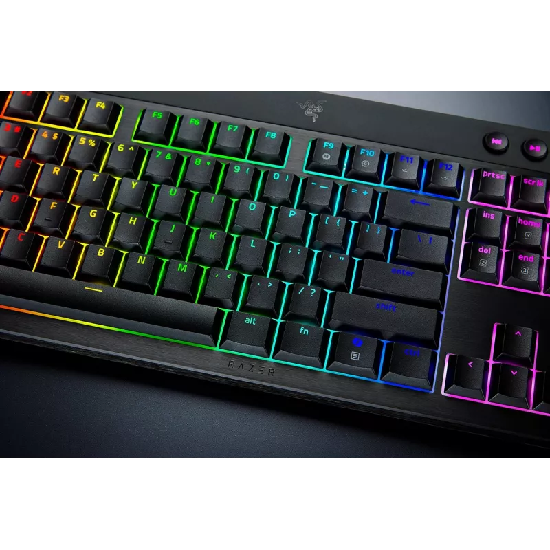 Žaidimų klaviatūra Razer BlackWidow V4 Low-profile Wireless – žemo profilio mechaniniai jungikliai, Bluetooth ir 2.4 GHz