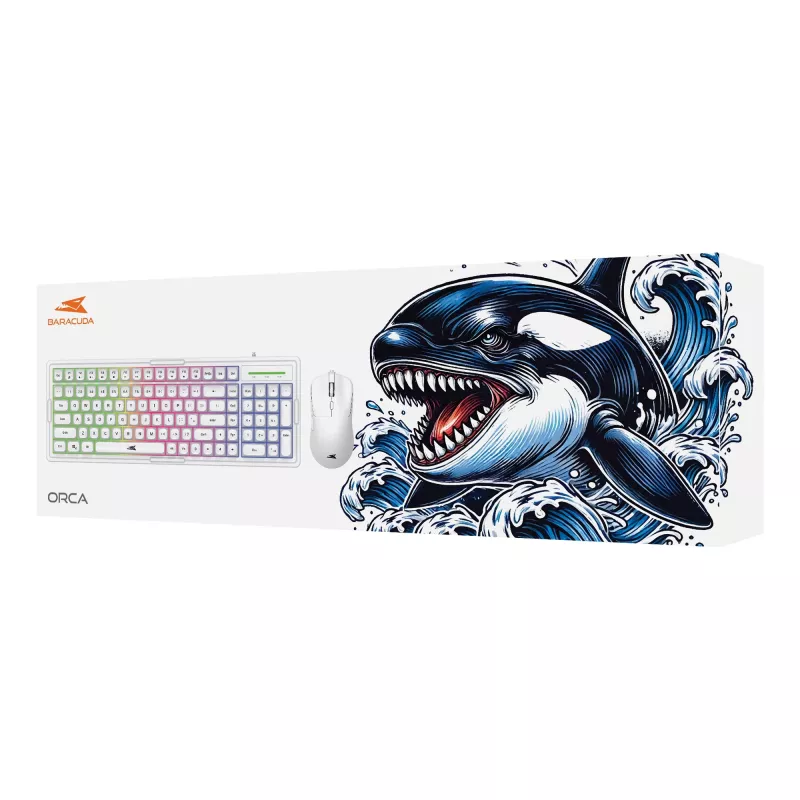 Klaviatūros ir pelės rinkinys Baracuda BGC-012 Orca White