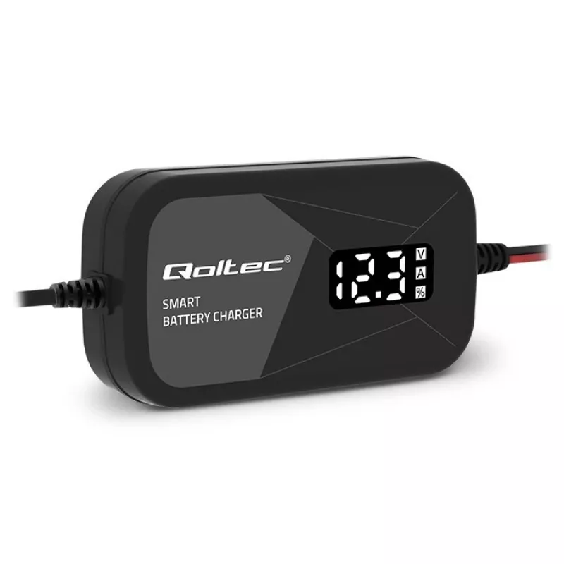 Akumuliatoriaus įkroviklis QOLTEC 52492 12V 2A su mikroprocesoriniu valdymu ir regeneravimo funkcija