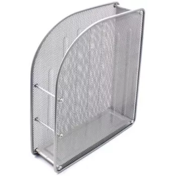Vertikalus dėklas FORPUS FO30559, perforuotas metalas, 7 cm aukštis, sidabrinis