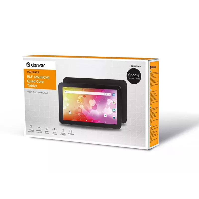 Planšetinis kompiuteris Denver TAQ-10463 10.1 colio Quad-Core 2GB RAM 16GB atminties Android 10 GO
