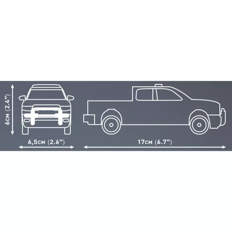 Konstrukcinis žaislas Cobi RAM 1500 Police 24608 2-in-1 modelis, plytelių rinkinys, transformuojamas statinys