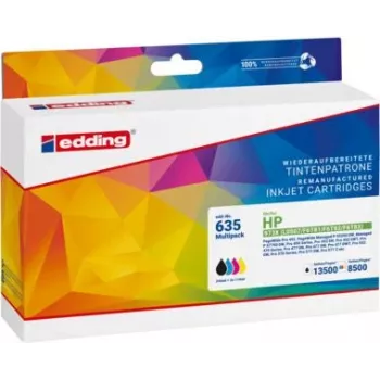 Kasetės spausdintuvui edding EDD-635 juoda, žydra, rausvai raudona, geltona suderinamos su HP 973X L0S07AE, F6T8