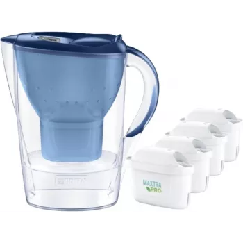 Vandens filtro ąsotis BRITA Marella XL, mėlynas, 3,5 L talpa, 2 L filtruoto vandens, su MAXTRA kasetėmis