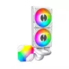 AIO vandens aušintuvas Montech Hyper Flow ARGB 240 mm White – 240 mm radiatorius, ARGB apšvietimas, balta spalva