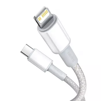 USB-C į Lightning Baseus High Density Braided kabelis, 20W, PD, 2m (baltas)