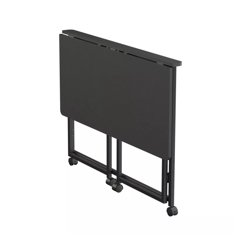 Sulankstomas stalas Maclean MC-1250 B, juodas, mobilus, 100x50 cm, max. 50 kg
