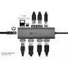 Alcasa HUB-C001A USB Type-C sąsajos šakotuvas 5000 Mbit/s Antracitas
