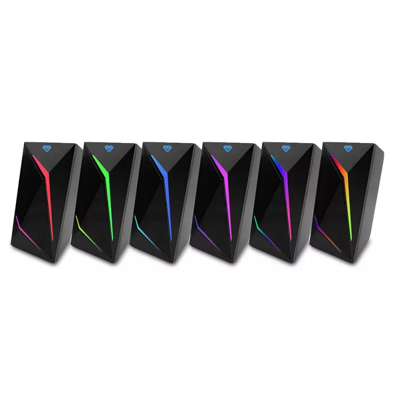 Media-tech MT3172 Black 2.0 stereo garsiakalbiai su RGB apšvietimu ir Bluetooth 5.0