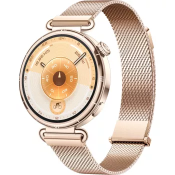Išmanusis laikrodis HUAWEI WATCH GT6 1,32 colio AMOLED, 41 mm, nerūdijantis plienas, auksinis, Milano apyrankė, IP69, 14 dienų baterija