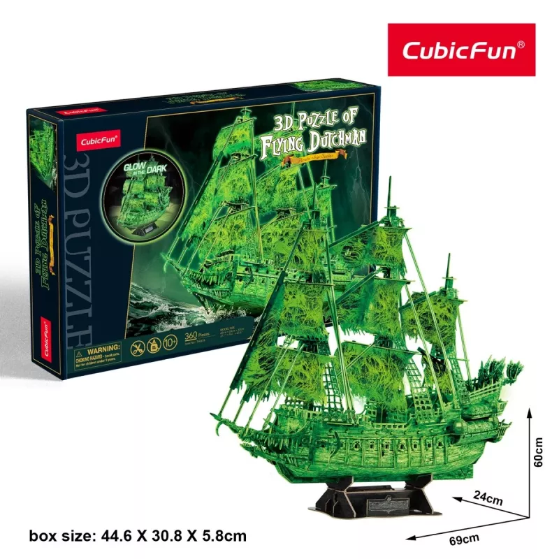 3D dėlionės modelis „Skrajojantis olandas“ šviečiantis tamsoje, CubicFun 306-T4041H