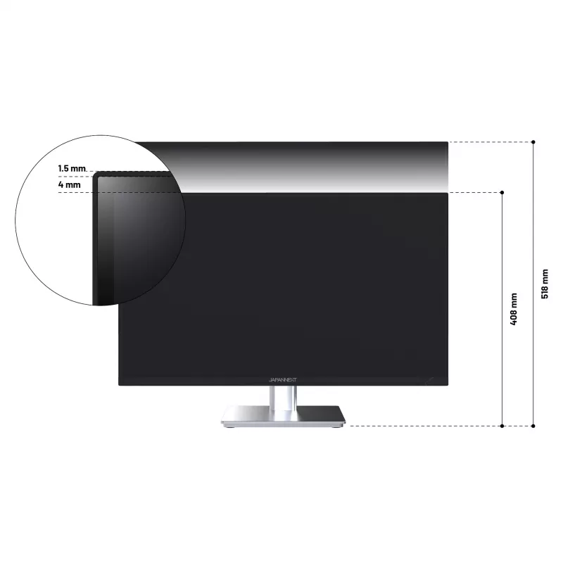 Monitorius JAPANNEXT JN-I270WQHD300F-HSP 27 colių (68,6 cm) 2560x1440 Wide Quad HD LED pilkas