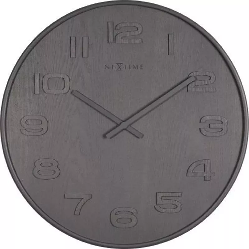 NeXtime klok 3095gs Wood Wood Big sieninis laikrodis, pilkas, Ø52,8 cm