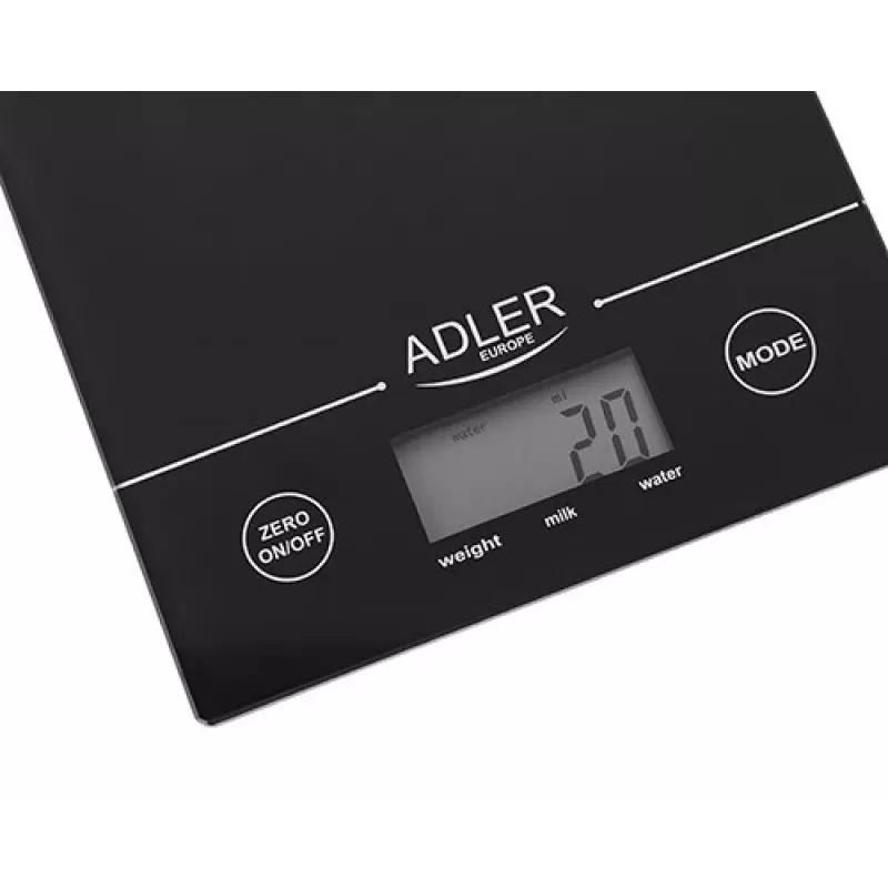 Adler AD 3138 b Mechaninės virtuvinės svarstyklės, juodos, stačiakampės