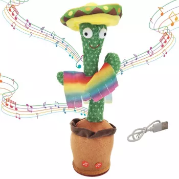 Šokantis kaktusas su sombrero Extralink Toys, dainuojantis vaikams LED USB