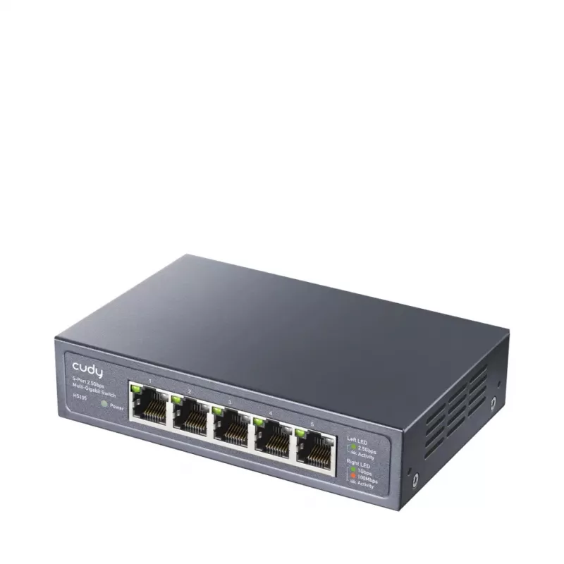 Nevaldomas tinklo jungiklis Cudy HS105 — 5 prievadai, 100/1000/2500 Mbps