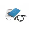 Išorinis HDD/SSD korpusas NATEC Rhino GO 2,5 colio – USB 3.0, SATA III, iki 4 TB, 9,5 mm, aliuminis, mėlynas