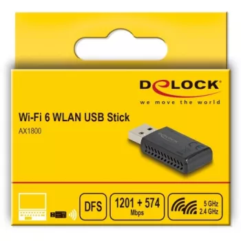 DeLOCK Wi-Fi 6 Dual Band WLAN USB Stick AX1800 1201 + 574 Mbps