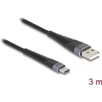 DeLOCK USB kabelis USB 2.0 3 m USB A USB C juodas 81123