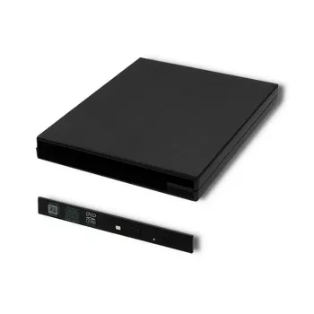 Išorinis optinių diskų korpusas CD/DVD SATA USB 2.0 9,5 mm