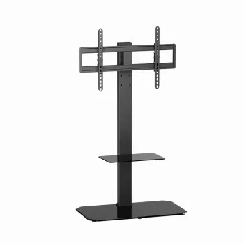 Grindinis TV stovas GEMBIRD TVS-86ST-01 43–86 colių televizoriams, juodas, grūdinto stiklo pagrindas, VESA 100×100–600×400, max 60 kg