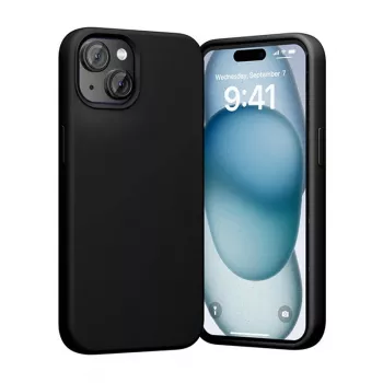 Silicone dėklas Vention KUFB0-20, skirtas iPhone 15 Plus — juodas, plonas apsauginis dėklas