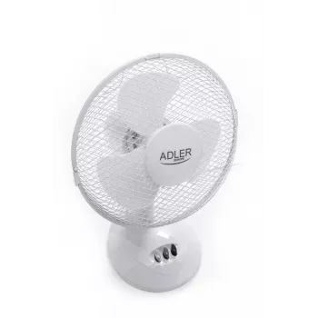 Adler AD 7302 stalinis ventiliatorius, baltas, 23 cm, 2 greičiai, svyravimas, 60 W