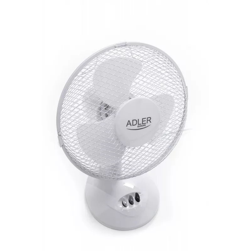 Adler AD 7302 stalinis ventiliatorius, baltas, 23 cm, 2 greičiai, svyravimas, 60 W
