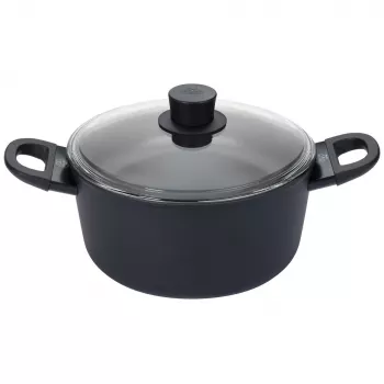 Puodas BALLARINI 75002-921-0 apvalus juodas aliuminis 24 cm