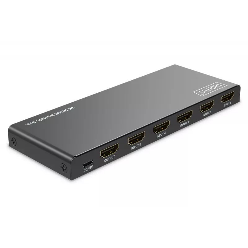 HDMI jungiklis DIGITUS DS-55332, 5x1, 4K@60Hz