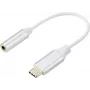 Renkforce RF-6056890 USB-C® / Jack Adapteris [1x USB-C® - 1x Audio, stereo (3.5 mm lizdas)] Baltas Aliuminio Kištukas 0.1 m (RF-6056890)