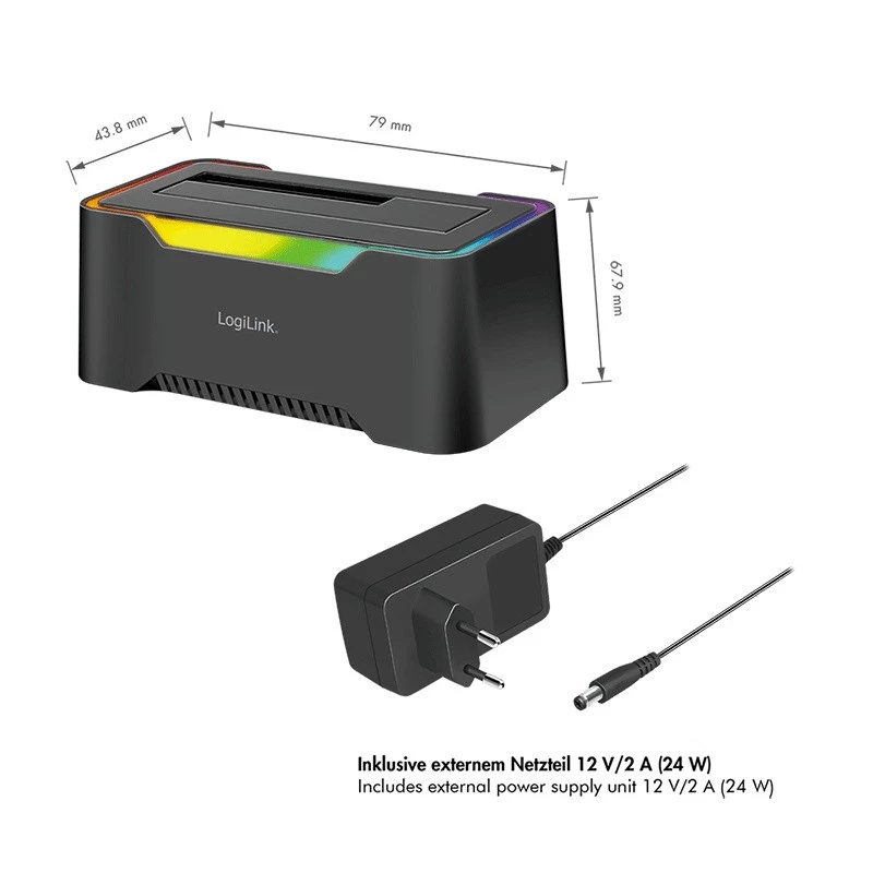 LogiLink HDD dokavimo stotelė Quickport USB 3.2 1 prievadas 2,5/3,5 SATA (QP0035)