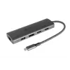 Alcasa HUB-C001A USB Type-C sąsajos šakotuvas 5000 Mbit/s Antracitas