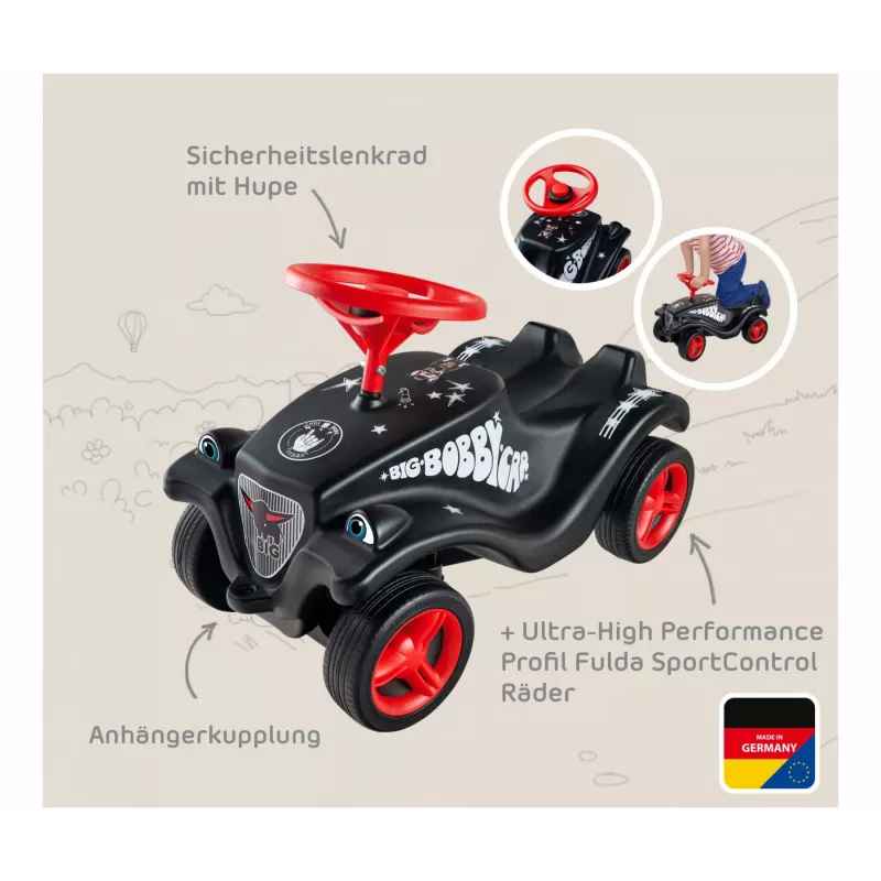 Važinėjamas žaislas Simba-Dickie BIG Bobby Car Classic Little Rocker juoda/raudona, modelis 800056144