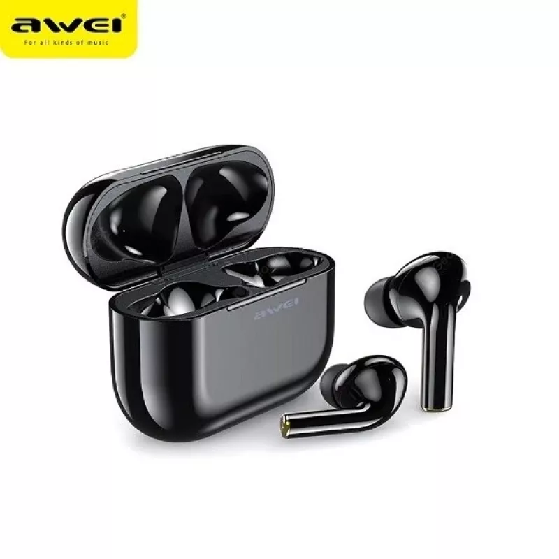 AWEI T29 TWS belaidės Bluetooth 5.0 ausinės su įkrovimo stotele juoda/juoda