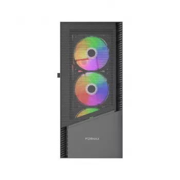 Korpusas GEMBIRD Fornax 4300 Midi Tower ATX, grūdintas stiklas, 2x3,5 colio lizdai, 3x2,5 colio lizdai, ARGB ventiliatorių palaikymas, USB 3.2 Gen1