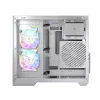 Korpusas MODECOM Volcano Panorama Midi Tower baltas – micro ATX, grūdintas stiklas, ARGB, USB-C, palaiko GPU iki 400 mm