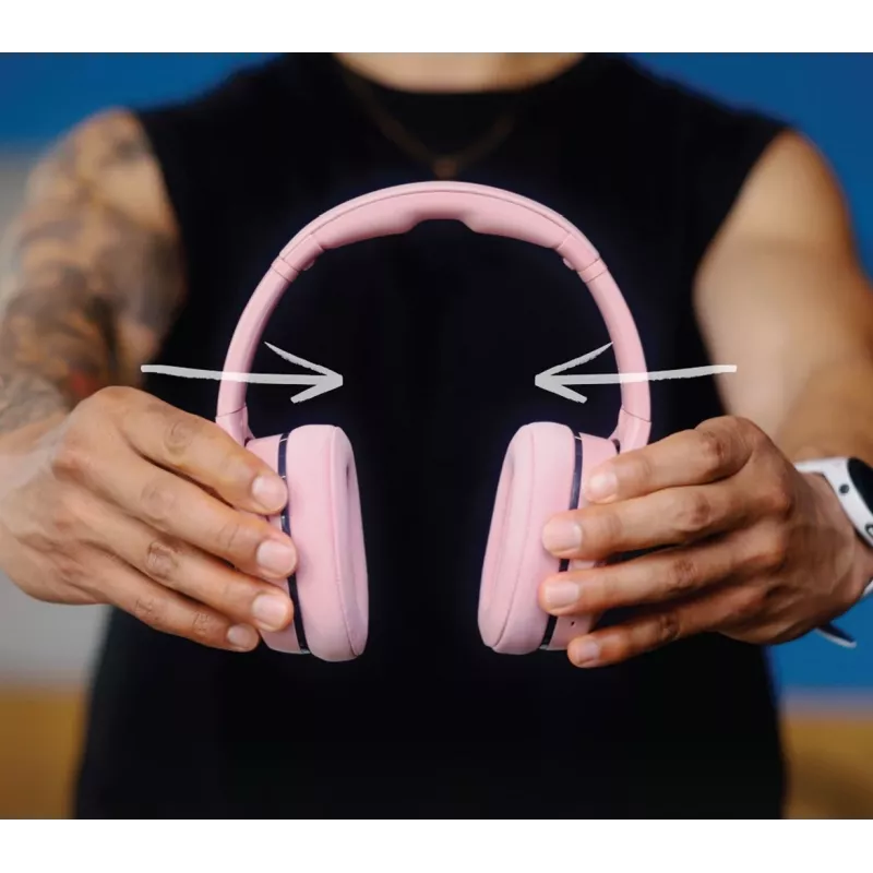 Skullcandy Crusher 540 Active ausinės ant ausų, švelniai rožinės spalvos