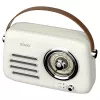 Nešiojamas radijas SAVIO RS-02 — analoginis FM imtuvas, Bluetooth 5.3, USB maitinimas, 3 W, baltas