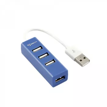 Sbox H-204 USB 4 prievadų USB šakotuvas mėlyna spalva (Blueberry Blue)