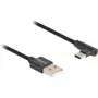 DeLOCK USB 2.0 kabelis, USB-A (vyriškas) į USB-C (vyriškas, kampuotas), 3 m, juodas