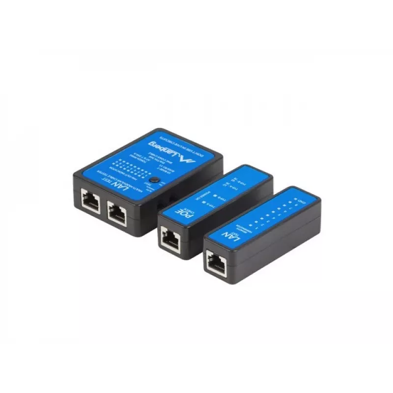 Tinklo kabelio testeris Lanberg NT-0404 PoE testeris juodas mėlynas