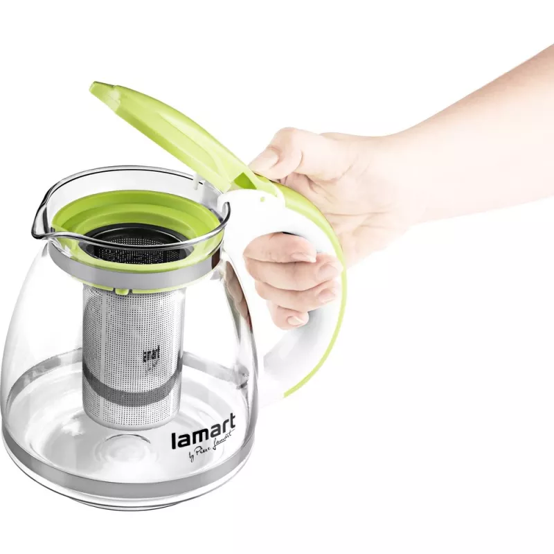 Infuzeris stiklinis Lamart LT7028 žalias permatomas 13 cm skersmuo 155 mm aukštis