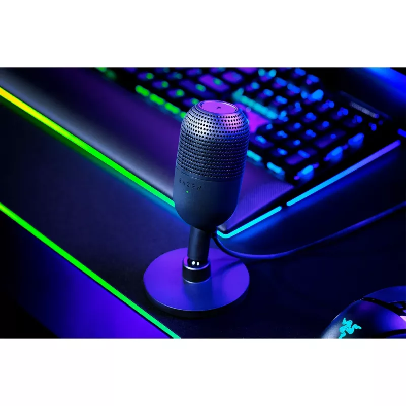 Stalinis mikrofonas Razer Seiren V3 Mini, USB-C, superkardioidinis, 20–20000 Hz, 96 kHz, 24 bitai, juodas