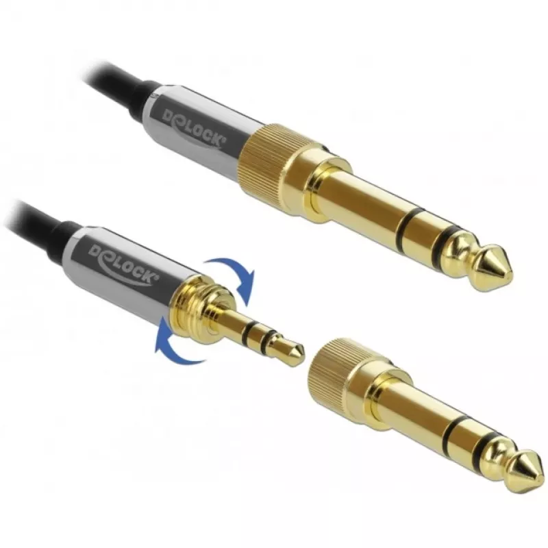 Garso kabelis 3,5 mm DeLOCK 85780 1 m juodai pilkas